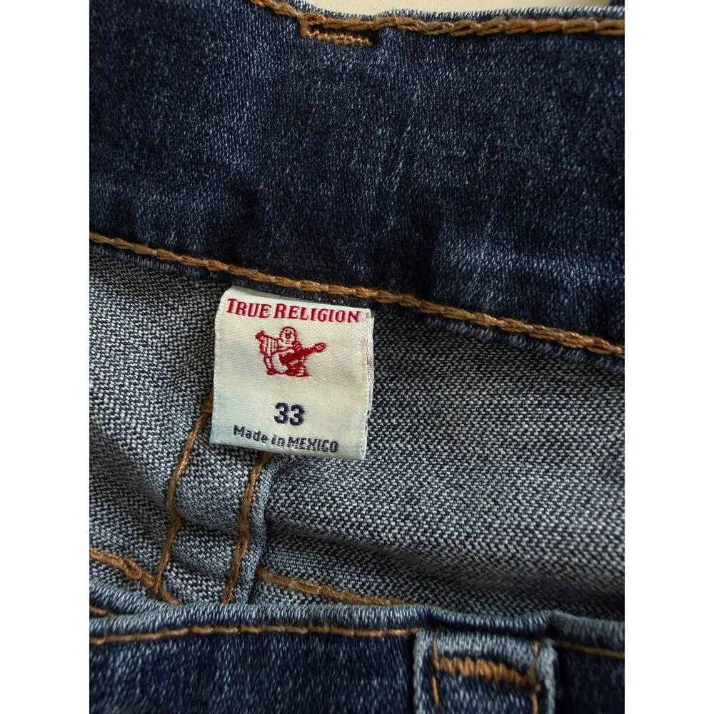 True Religion Rocco Mens Jeans Size 33 Relaxed Skinny Dark Wash Casual